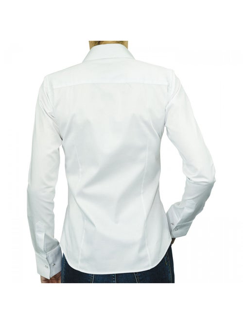Chemise femme col claudine coupe cintrée SEATTLE Andrew Mac Allister Blanc , 44 - Kiabi