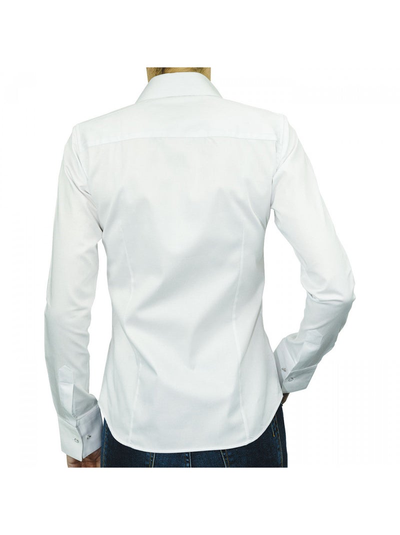 Chemise femme col claudine coupe cintrée SEATTLE Andrew Mac Allister Blanc - Kiabi