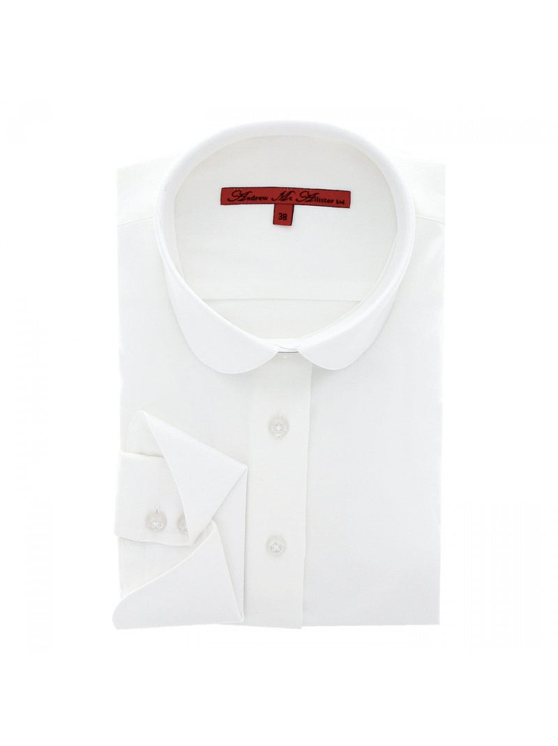 Chemise femme col claudine coupe cintrée SEATTLE Andrew Mac Allister Blanc - Kiabi