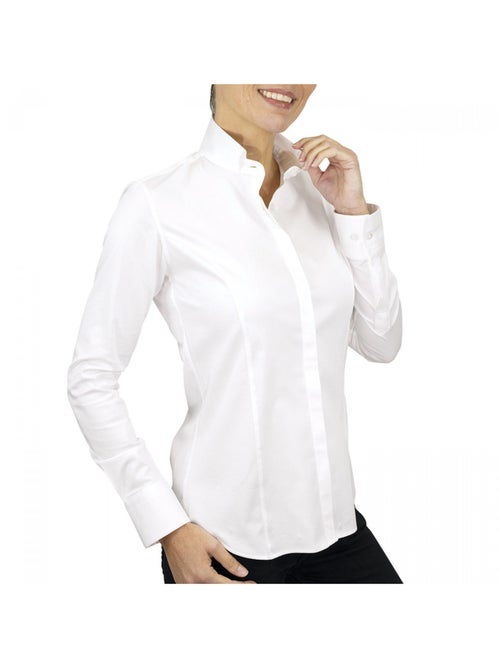 Chemise femme col cousu coupe cintrée CATTE Andrew Mac Allister Blanc , 34 - Kiabi