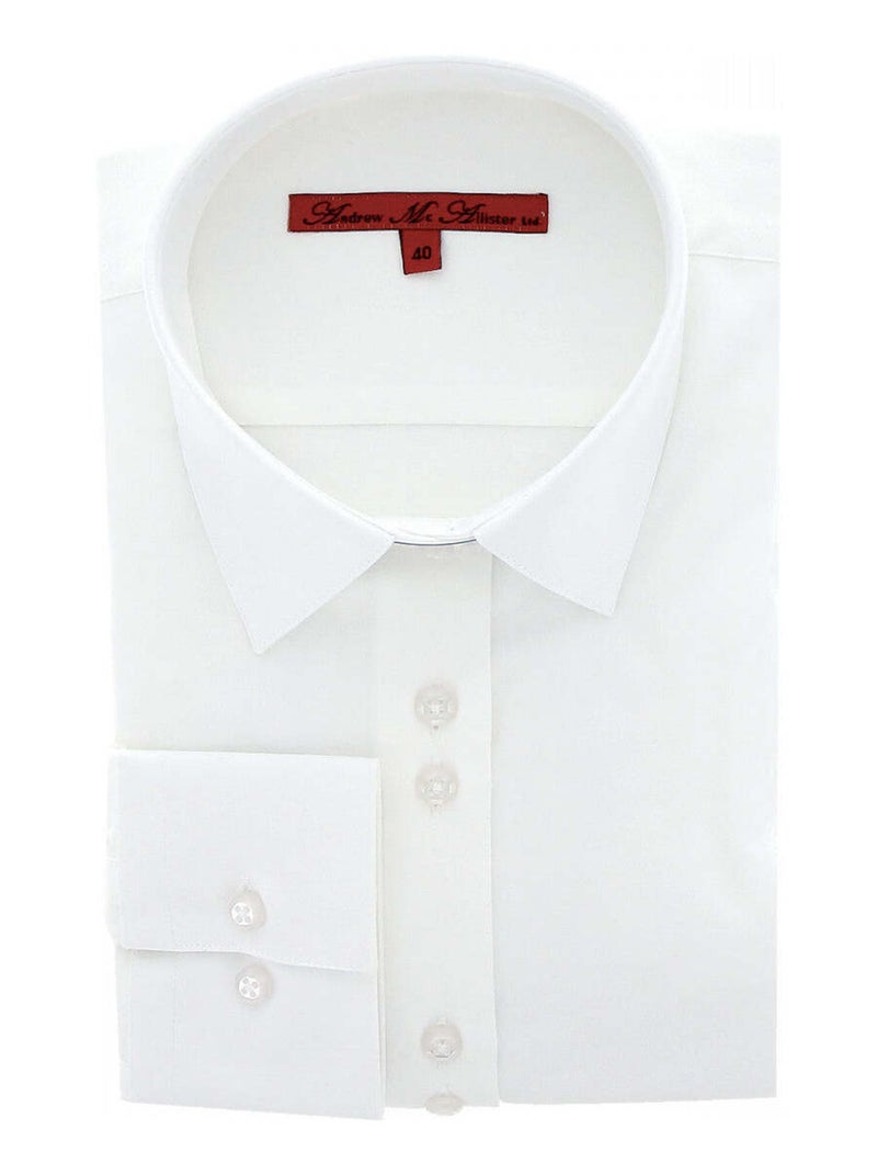 Chemise femme col italien coupe cintrée CLEVELAND Andrew Mac Allister Blanc , 46 Blanc - Kiabi