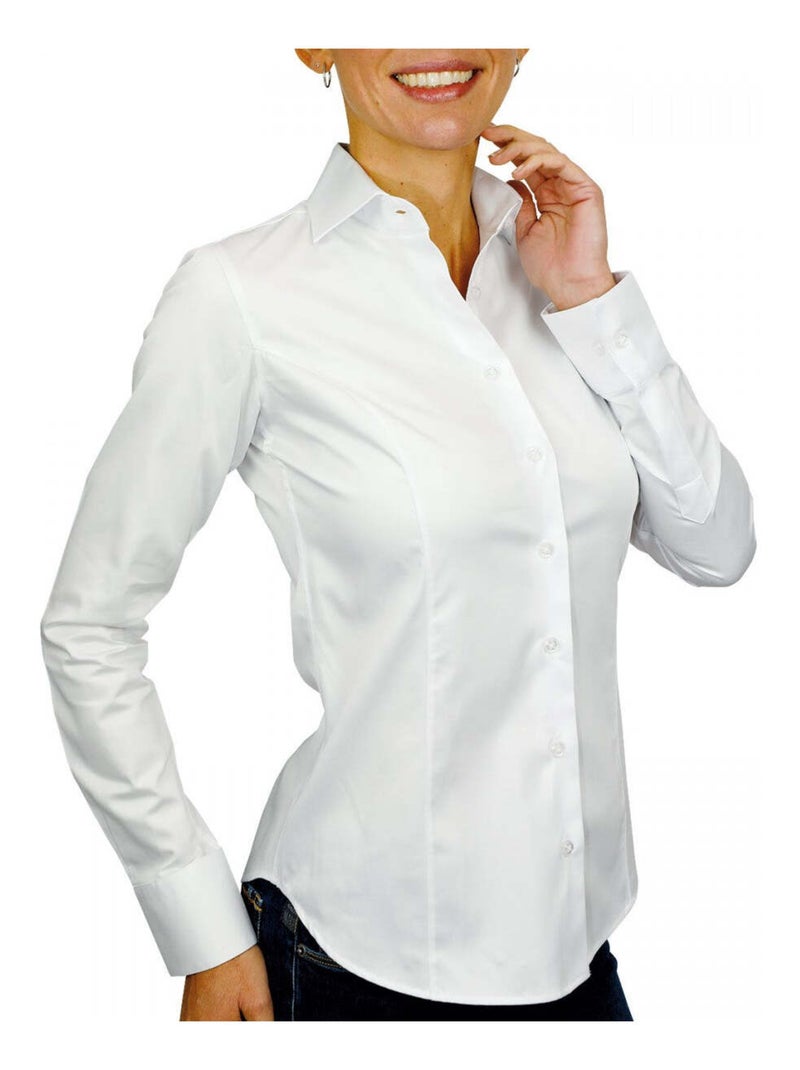 Chemise femme col italien coupe cintrée LINCOLN Andrew Mac Allister Blanc - Kiabi