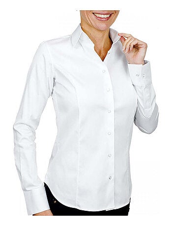 Chemise femme col italien coupe cintrée PORTLAND Andrew Mac Allister Blanc , 44
