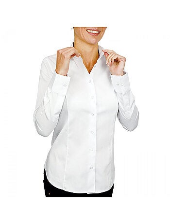 Chemise femme col italien coupe cintrée PORTLAND Andrew Mac Allister Blanc , 44