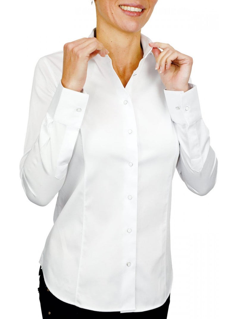 Chemise femme col italien coupe cintrée PORTLAND Andrew Mac Allister Blanc , 44 Blanc - Kiabi