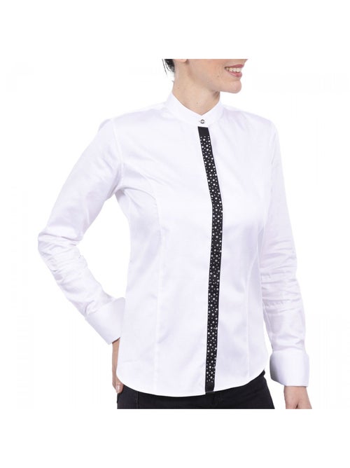 Chemise femme col mao à strass coupe cintrée VITA Andrew Mac Allister Blanc , 42 - Kiabi