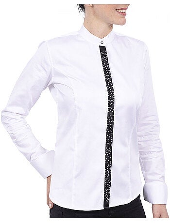 Chemise femme col mao à strass coupe cintrée VITA Andrew Mac Allister