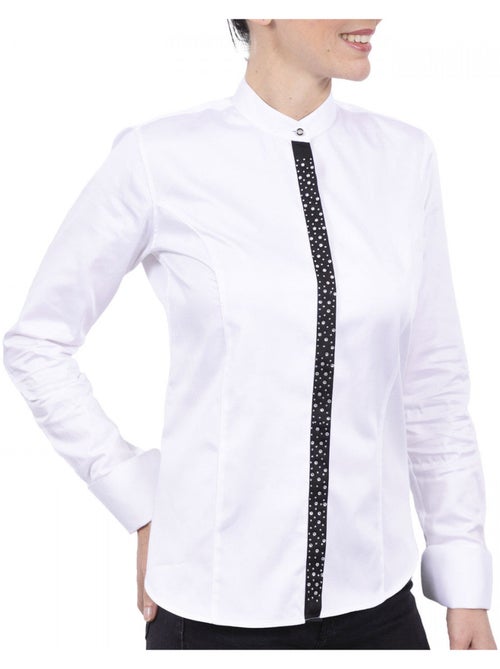 Chemise femme col mao à strass coupe cintrée VITA Andrew Mac Allister - Kiabi Chemise femme col mao à strass coupe cintrée VITA Andrew Mac Allister - Kiabi