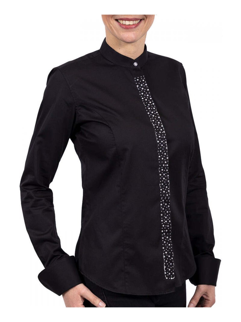 Chemise femme col mao à strass coupe cintrée VITA Andrew Mac Allister Noir , 44 Noir - Kiabi