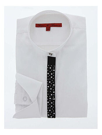 Chemise femme col mao à strass coupe cintrée VITA Andrew Mac Allister Blanc , 42