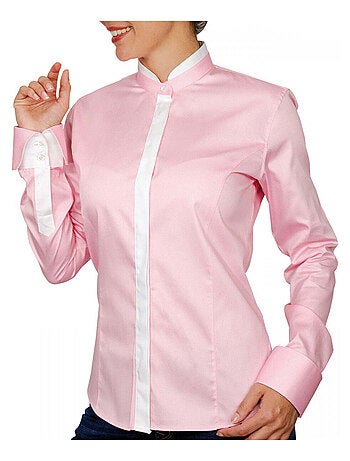 Chemise femme col mao coupe cintrée BECKY Andrew Mac Allister Rose , 40