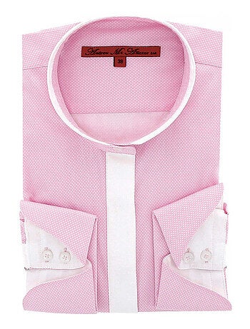 Chemise femme col mao coupe cintrée BECKY Andrew Mac Allister Rose , 40