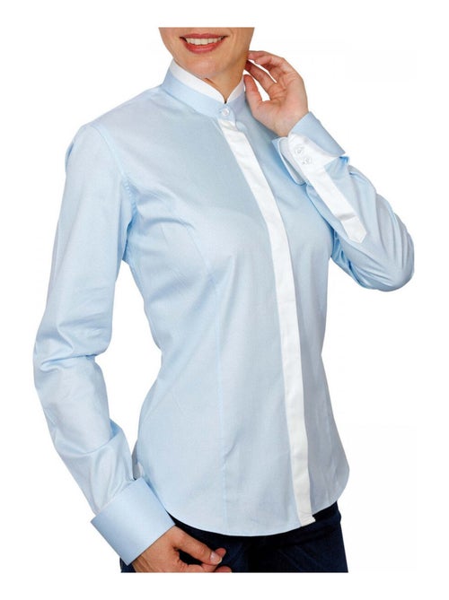 Chemise femme col mao coupe cintrée BECKY Andrew Mac Allister Rose , 38 - Kiabi