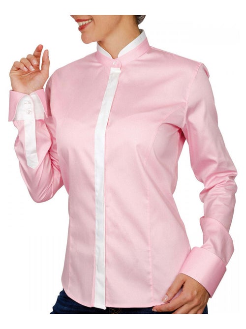 Chemise femme col mao coupe cintrée BECKY Andrew Mac Allister Rose , 38 - Kiabi