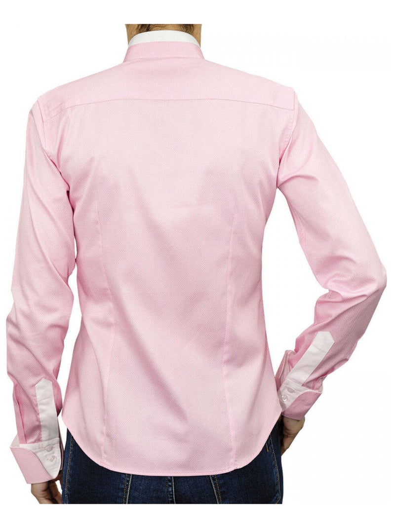 Chemise femme col mao coupe cintrée BECKY Andrew Mac Allister Rose , 38 Rose - Kiabi