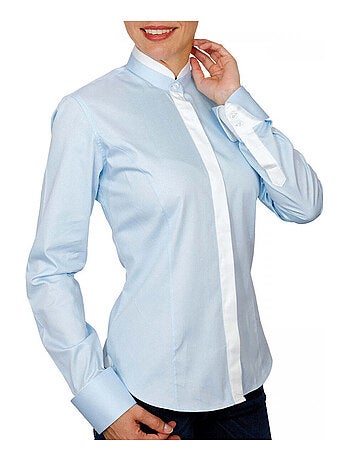 Chemise femme col mao coupe cintrée BECKY Andrew Mac Allister Rose , 40