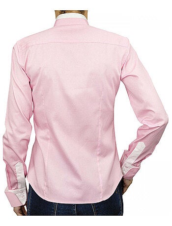Chemise femme col mao coupe cintrée BECKY Andrew Mac Allister Rose , 40