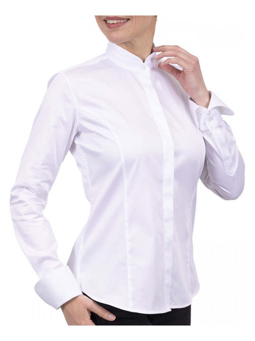 Chemise femme col mao coupe cintrée CELIA Andrew Mac Allister Blanc , 44 - Kiabi