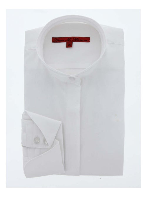 Chemise femme col mao coupe cintrée CELIA Andrew Mac Allister Bleu , 46 - Kiabi