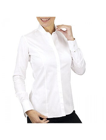 Chemise femme col mao coupe cintrée CHIARA Andrew Mac Allister Blanc , 46