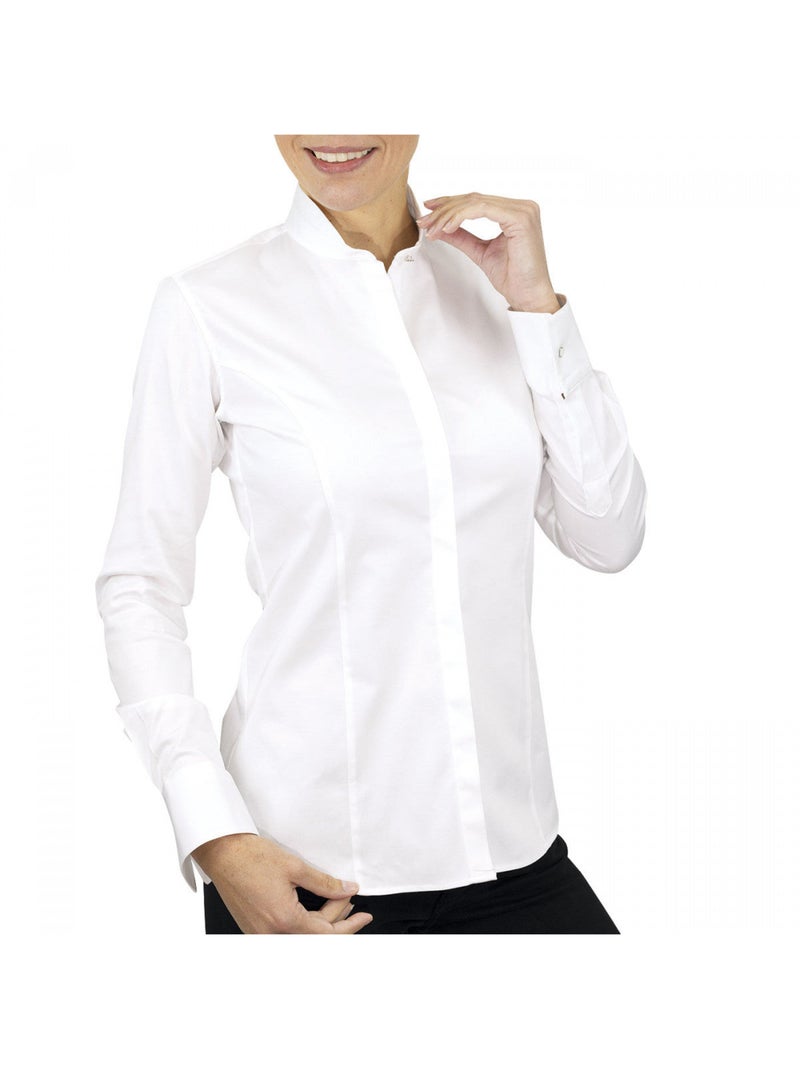 Chemise femme col mao coupe cintrée CHIARA Andrew Mac Allister Blanc , 46 Blanc - Kiabi