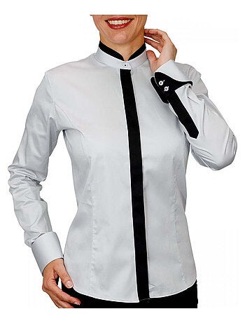 Chemise femme col mao coupe cintrée DORALEEN Andrew Mac Allister Gris , 42