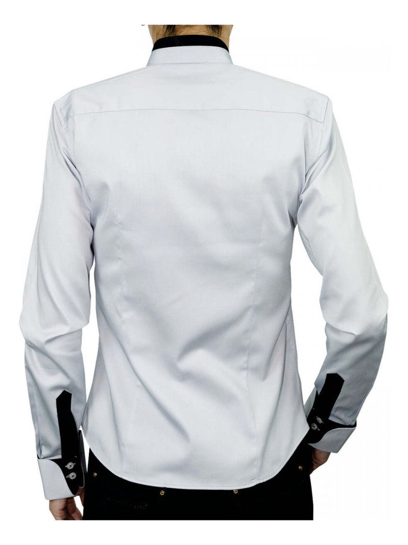 Chemise femme col mao coupe cintrée DORALEEN Andrew Mac Allister Gris , 42 Gris - Kiabi