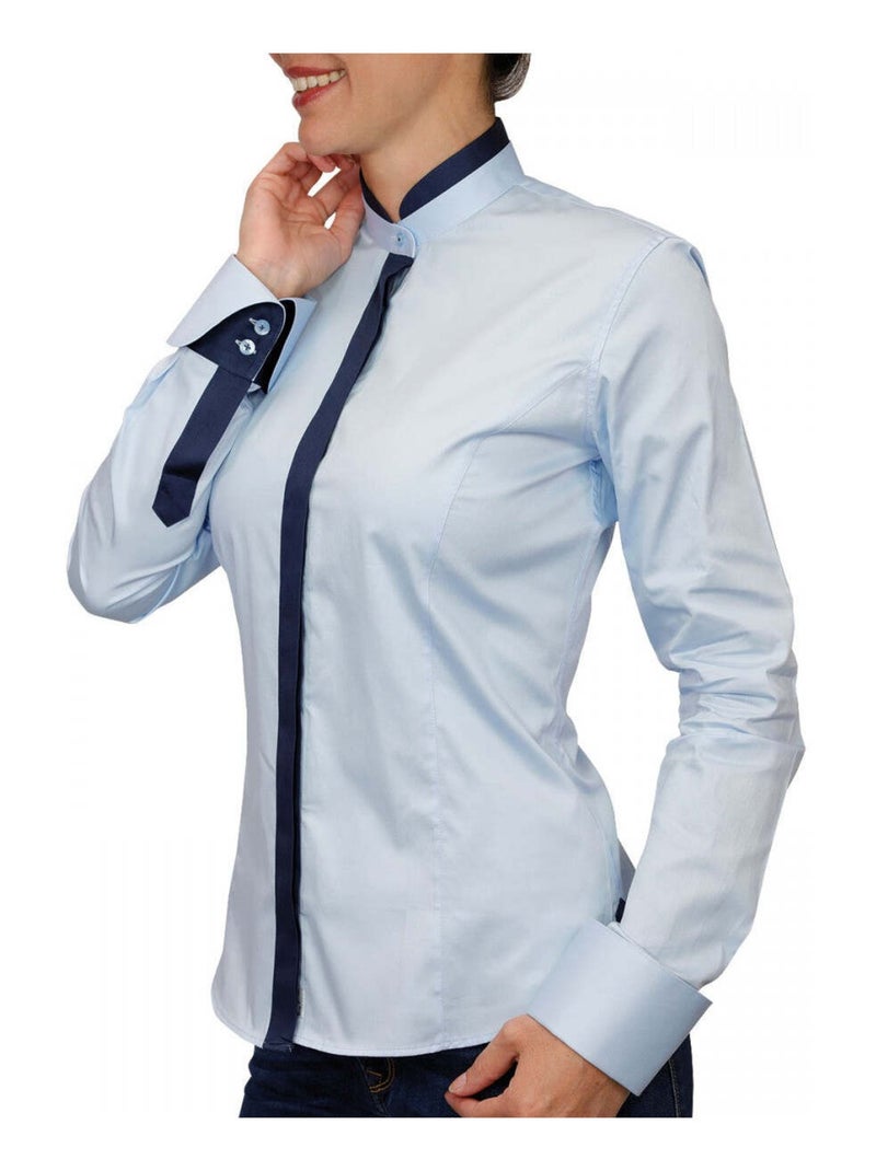 Chemise femme col mao coupe cintrée DORALEEN Andrew Mac Allister Gris , 42 Gris - Kiabi