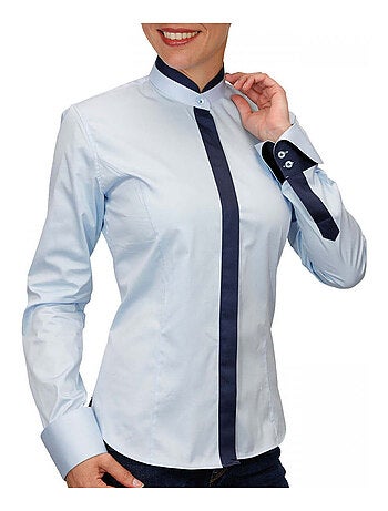 Chemise femme col mao coupe cintrée DORALEEN Andrew Mac Allister Gris , 42