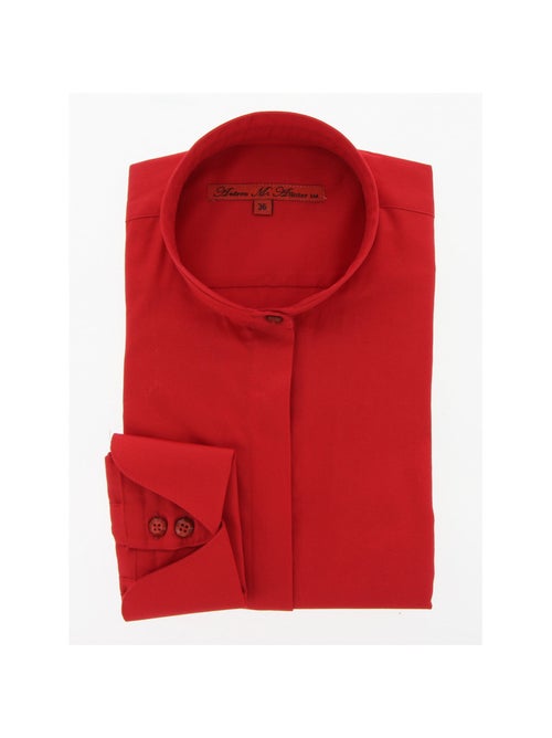 Chemise femme col mao coupe cintrée GIOIA Andrew Mac Allister Rouge , 36 - Kiabi