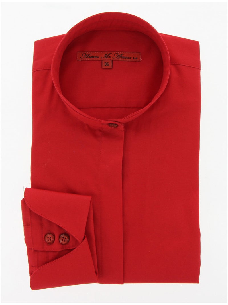 Chemise femme col mao coupe cintrée GIOIA Andrew Mac Allister Rouge , 38 Rouge - Kiabi