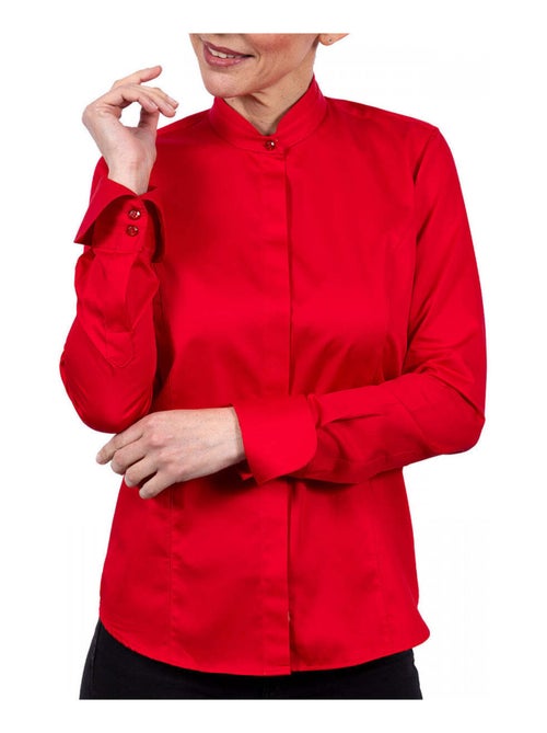 Chemise femme col mao coupe cintrée GIOIA Andrew Mac Allister Rouge , 42 - Kiabi