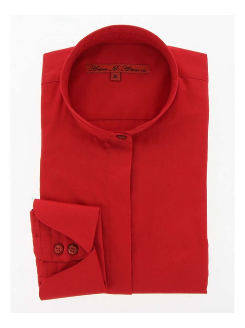 Chemise femme col mao coupe cintrée GIOIA Andrew Mac Allister Rouge , 42 - Kiabi