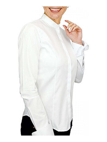 Chemise femme col mao coupe cintrée LEXINGTON Andrew Mac Allister Blanc , 34