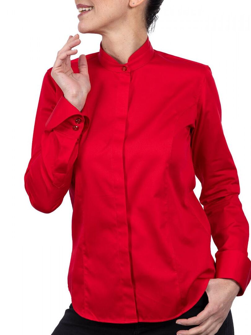 Chemise femme col mao GIOIA Rouge - Kiabi