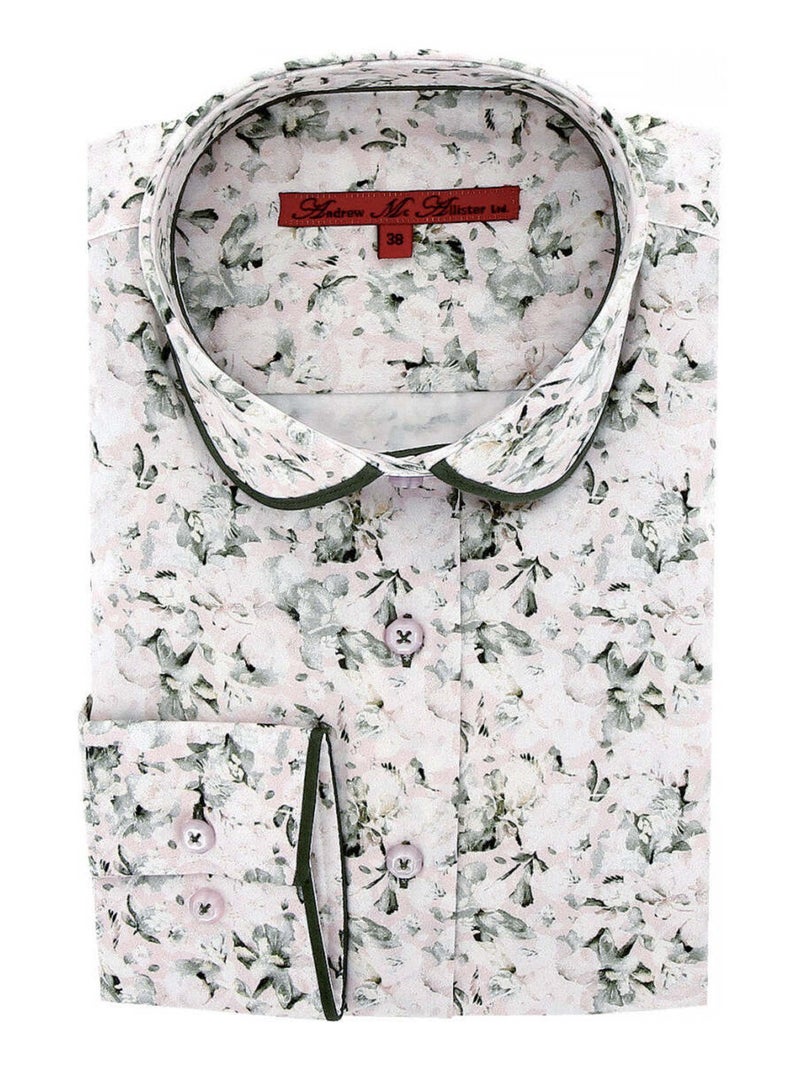 Chemise femme col rond coupe cintrée PASSADENA Andrew Mac Allister Rose - Kiabi