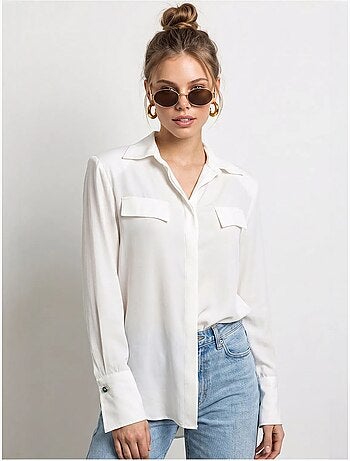 Chemise femme coupe regular en crêpe tissé lucci