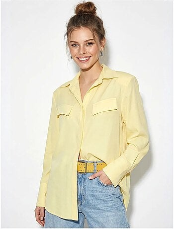 Chemise femme coupe regular en crêpe tissé lucci