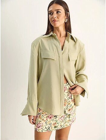 Chemise femme coupe regular en crêpe tissé lucci