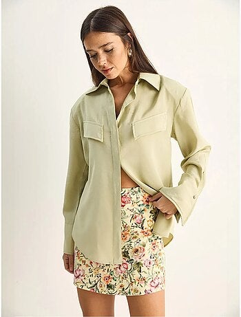 Chemise femme coupe regular en crêpe tissé lucci