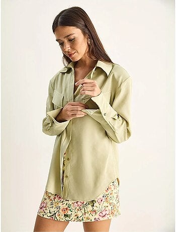 Chemise femme coupe regular en crêpe tissé lucci