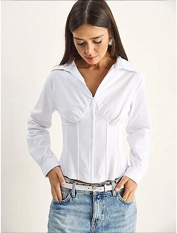 Chemise femme courte cintrée lucci
