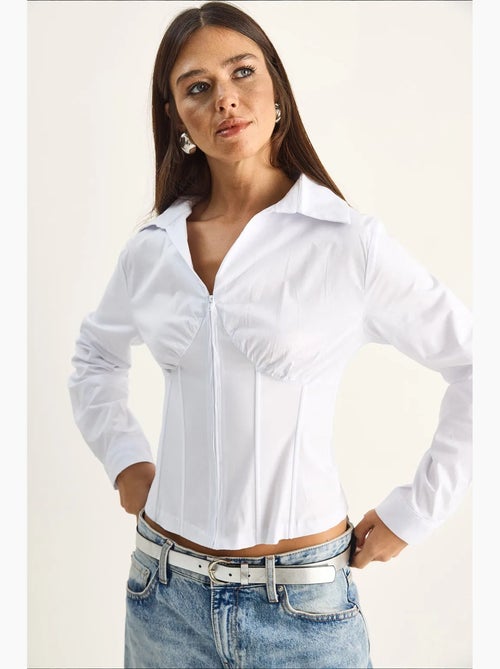 Chemise femme courte cintrée lucci - Kiabi Chemise femme courte cintrée lucci - Kiabi