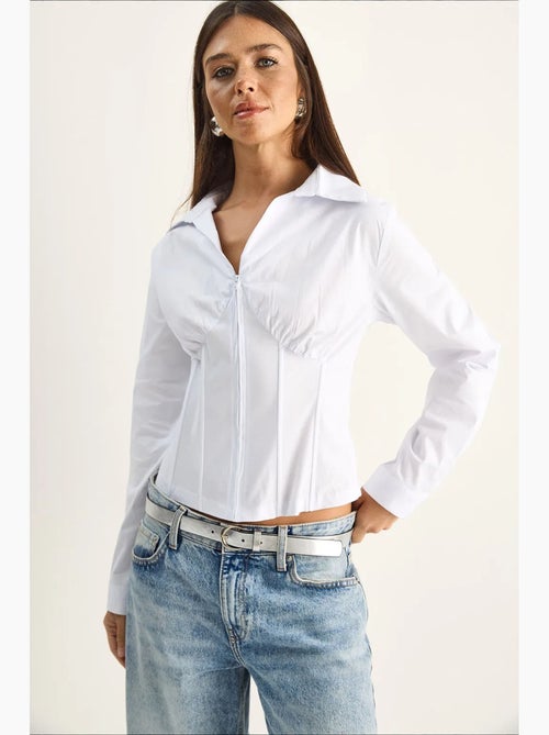Chemise femme courte cintrée lucci - Kiabi Chemise femme courte cintrée lucci - Kiabi