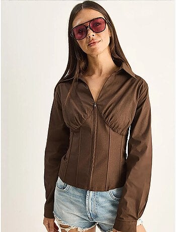 Chemise femme courte cintrée lucci