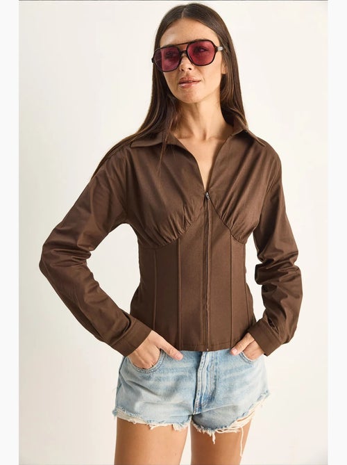 Chemise femme courte cintrée lucci - Kiabi Chemise femme courte cintrée lucci - Kiabi
