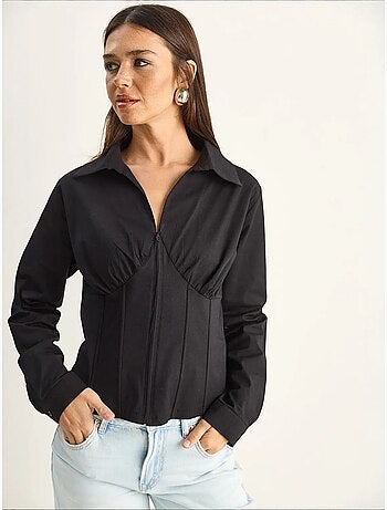 Chemise femme courte cintrée lucci