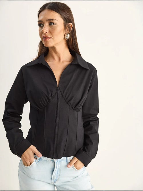 Chemise femme courte cintrée lucci - Kiabi Chemise femme courte cintrée lucci - Kiabi