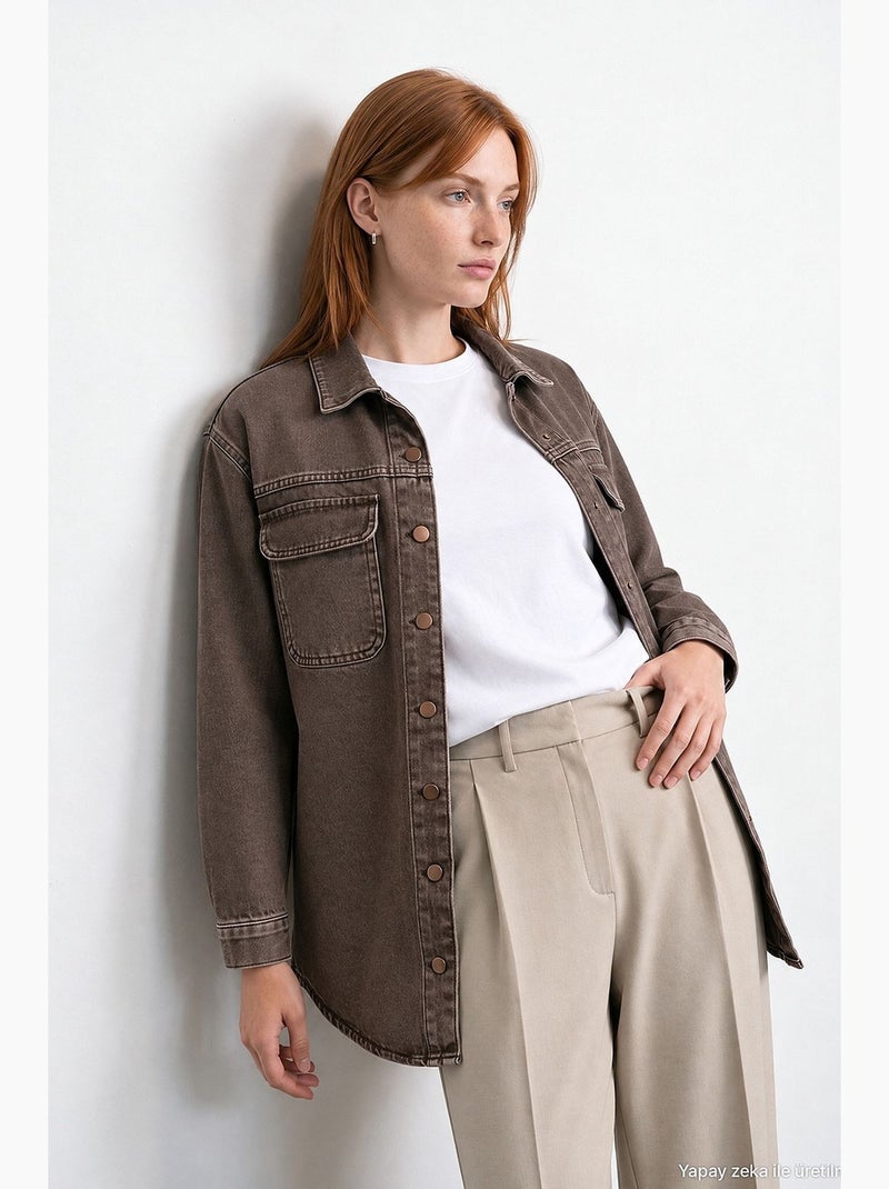 Chemise femme dilvin Marron - Kiabi