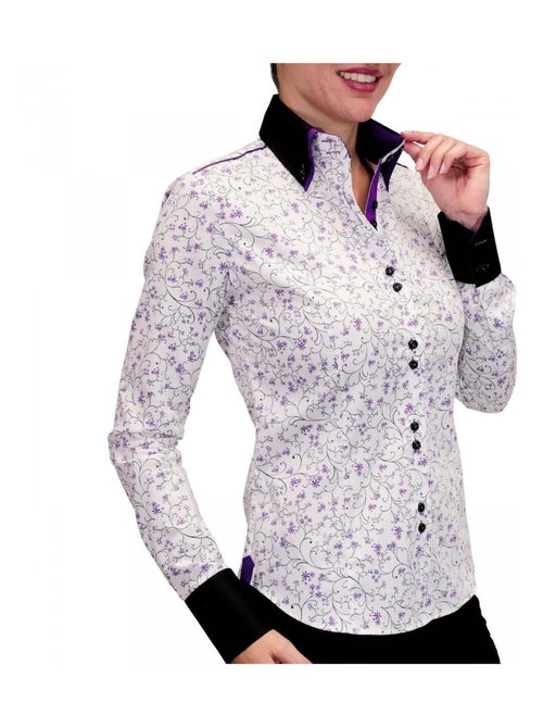 Chemise femme double bouton coupe cintrée PENELOPE Andrew Mac Allister Blanc , 34 - Kiabi